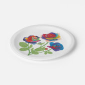 Rainbow-Rose Pappteller (Schrägansicht)