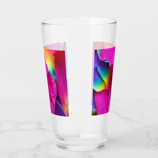 Rainbow Rose Petals Glas (Links)