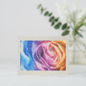 Rainbow-Rose Postkarte (Stehend Vorderseite)