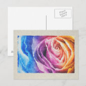 Rainbow-Rose Postkarte (Vorne/Hinten)