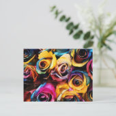 Rainbow-Rose Postkarte (Stehend Vorderseite)