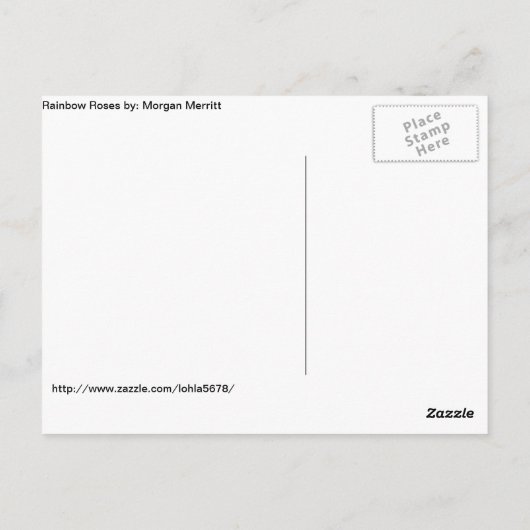 Rainbow-Rose Postkarte (Rückseite)