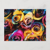 Rainbow-Rose Postkarte (Vorderseite)