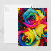 Rainbow-Rose Postkarte (Vorne/Hinten)
