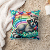 Rainbow Rose Raccoon Valentine Kissen (Decke)