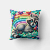 Rainbow Rose Raccoon Valentine Kissen (Rückseite)