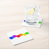 Rainbow-Rose Rechteckiger Pappuntersetzer (Vor Ort)