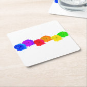 Rainbow-Rose Rechteckiger Pappuntersetzer (angewinkelt)