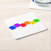 Rainbow-Rose Rechteckiger Pappuntersetzer (angewinkelt)
