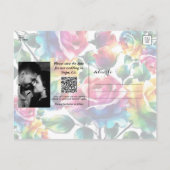 Rainbow-Rose Save the Date schwarz und weiß Ankündigungspostkarte (Rückseite)