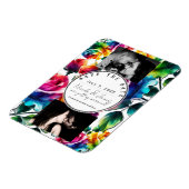 Rainbow-Rose Save the Date schwarz und weiß Magnet (Linke Seite)