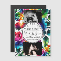 Rainbow-Rose Save the Date schwarz und weiß
