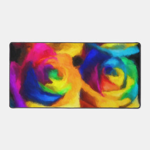 Rainbow-Rose Schreibtischunterlage