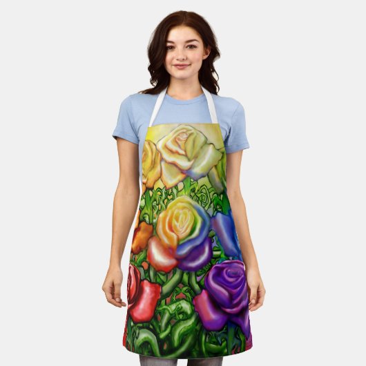 Rainbow-Rose Schürze (Getragen)