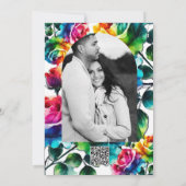 Rainbow Rose Schwarz-weiß Vibranoral Vielen Dank Einladung (Rückseite)