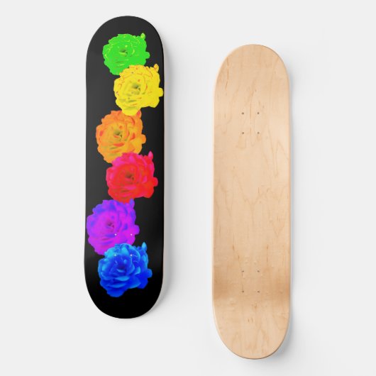 Rainbow-Rose Skateboard (Vorderseite)