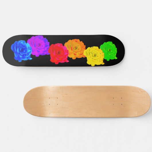 Rainbow-Rose Skateboard (Horizontal)