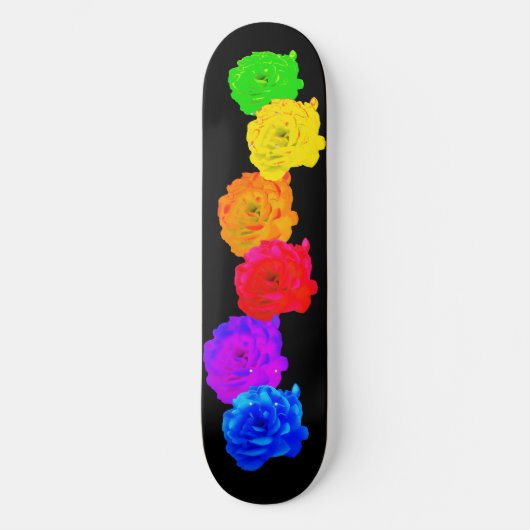 Rainbow-Rose Skateboard (Vorderseite)