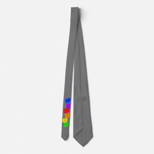 Rainbow-Rose Soft Deep Grau Krawatte (Rückseite)