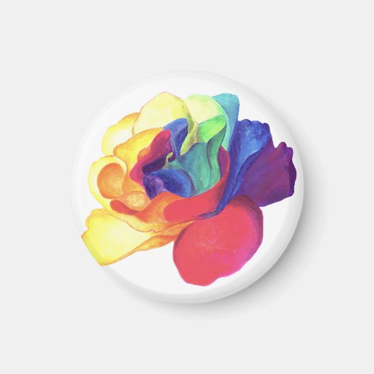 Rainbow-Rose Spektrum der Liebe Magnet (Vorne)