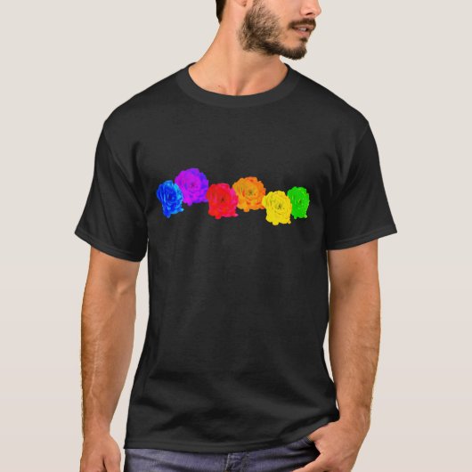 Rainbow-Rose T-Shirt (Vorderseite)