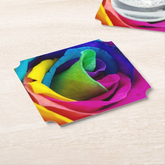 Rainbow-Rose Untersetzer (angewinkelt)