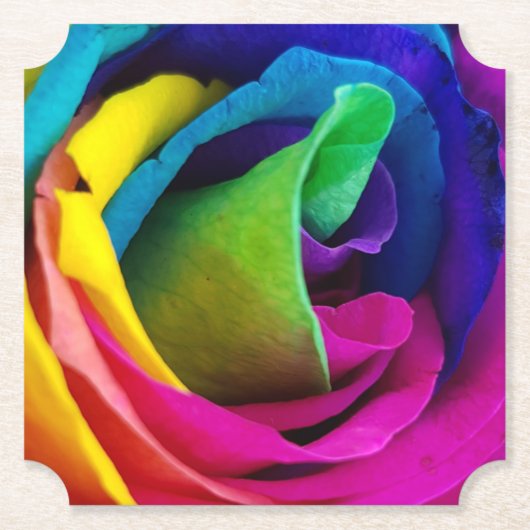 Rainbow-Rose Untersetzer (Vorderseite)