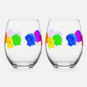 Rainbow-Rose Weinglas Ohne Stiel (Links)
