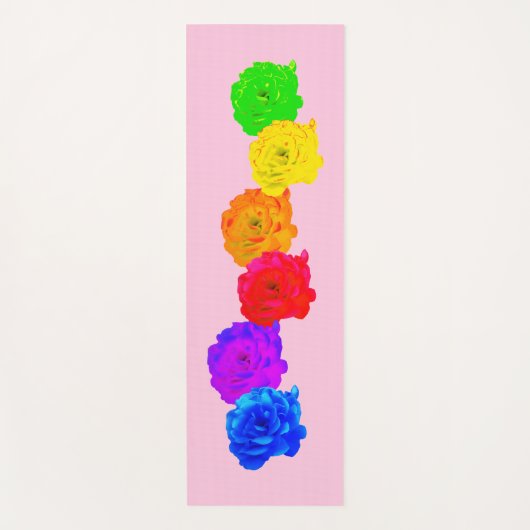 Rainbow-Rose Yogamatte (Vorderseite)