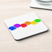 Rainbow Rosen Square Getränkeuntersetzer (Linke Seite)
