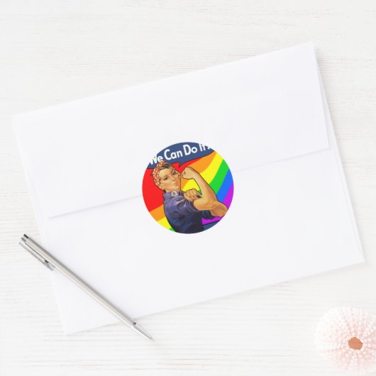 Rainbow Rosie Runder Aufkleber (Umschlag)