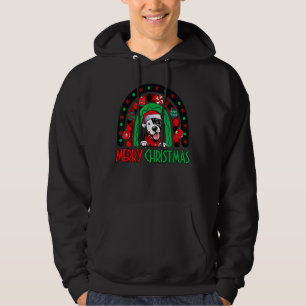 Rainbow Rot Kariert Frohe Weihnachten Funny Pitbul Hoodie