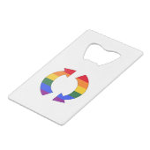 Rainbow Rotation Arms Geldbeutel Flaschenöffner (Rückseite Schrägansicht)