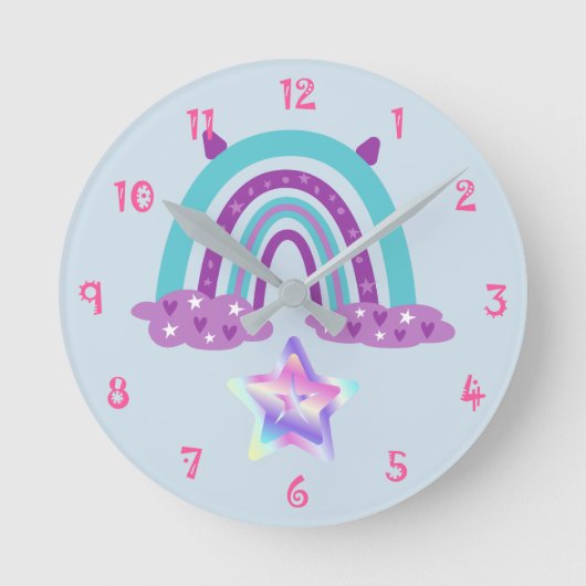 Rainbow Round Clock Runde Wanduhr (Vorderseite)