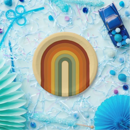Rainbow Round Pappteller (Party)