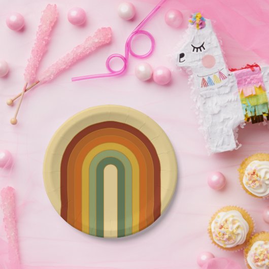 Rainbow Round Pappteller (Party)