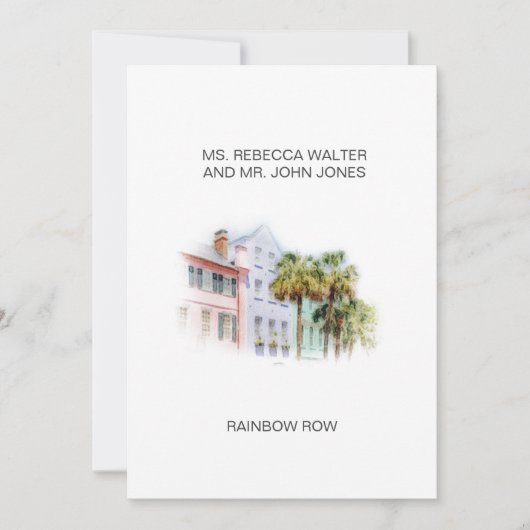 Rainbow Row - Charleston Feiertagskarte (Vorderseite)