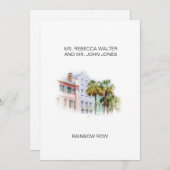 Rainbow Row - Charleston Feiertagskarte (Vorne/Hinten)