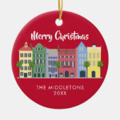 Rainbow Row Charleston Keramik Ornament (Vorne)