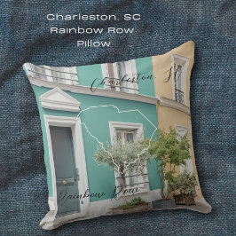 Rainbow Row Charleston Personalisiert Throw Kissen