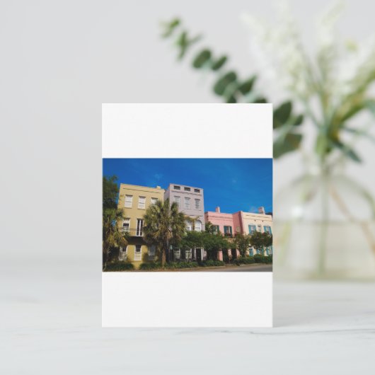 Rainbow Row Charleston, SC Postkarte (Stehend Vorderseite)