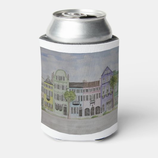 Rainbow Row Charleston SC Wassercolor Dosenkühler (Kanne Rückseite)