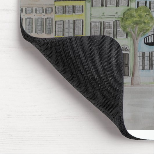 Rainbow Row Charleston SC Wassercolor Mousepad (Ecke)