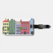 Rainbow Row Charleston South Carolina Gepäckanhänger (Rückseite horizontal)