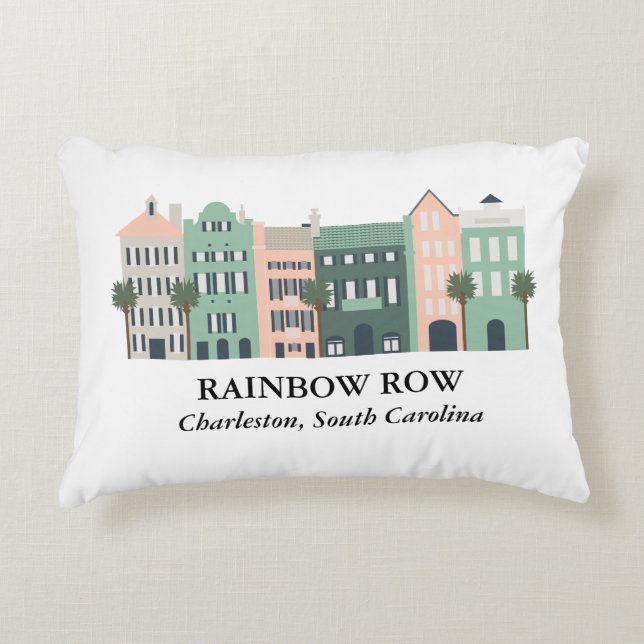 Rainbow Row Charleston South Carolina Pillow Zierkissen (Vorderseite)