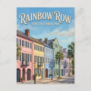Rainbow Row Charleston South Carolina Postkarte