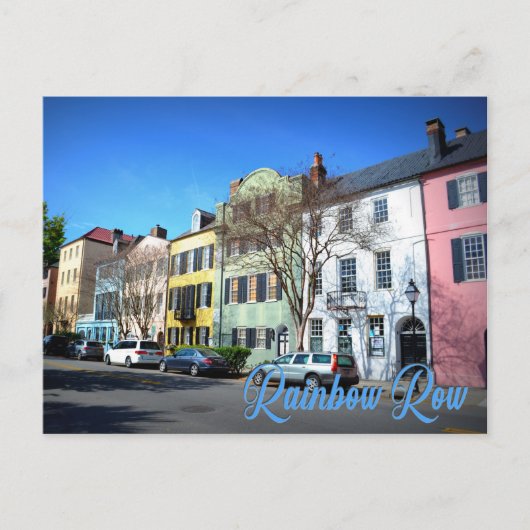 Rainbow Row, Charleston South Carolina Postkarte (Vorderseite)
