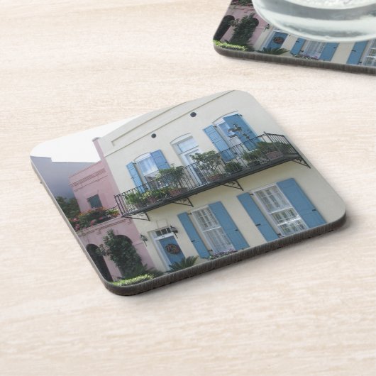 Rainbow Row Houses, Charleston SC Cork Untersetzer (Linke Seite)