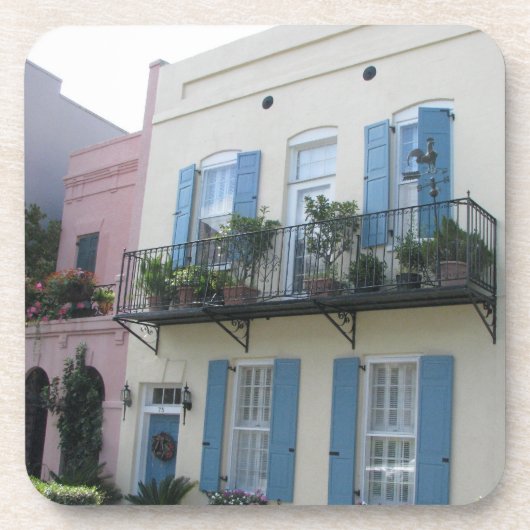 Rainbow Row Houses, Charleston SC Cork Untersetzer (Vorderseite)