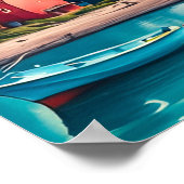 Rainbow Row of Beach Houses Poster (Ecke)